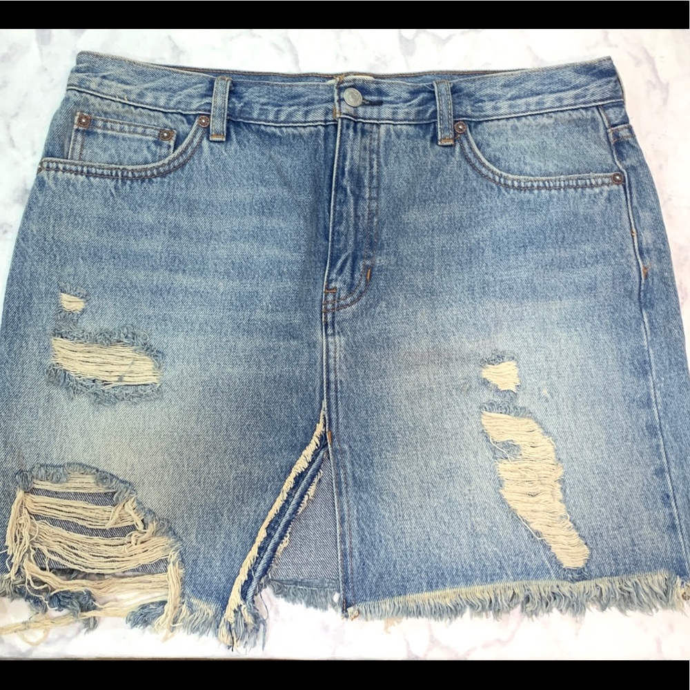 Mini denim skirt